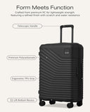 Coolife Luggage 3 Piece Set Durable Upgrade PC Expandable Hardside Lightweight Travel Suitcases with Dual Spinner Wheels & TSA Lock, 20/24/28 (20" Expandable) (Black, 3 - Piece Set (20/24/28))