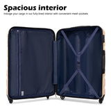 Coolife Luggage 3 Piece Set, Lightweight Durable Hardshell Suitcase set with 360° Spinner Wheels, TSA - approved Lock, Checked Family Travel Luggage sets, 20/24/28 Inch, Apple Green