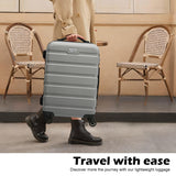 Coolife Luggage 3 Piece Set, Lightweight Durable Hardshell Suitcase set with 360° Spinner Wheels, TSA - approved Lock, Checked Family Travel Luggage sets, 20/24/28 Inch, Silver