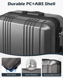 Coolife Luggage PC+ABS Hardshell Suitcase with TSA Lock, Spinner Carry On Lightweight (wine red, S(20in_carry on))
