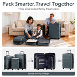 Coolife Luggage Set 3 Piece Hardside PC+ABS Suitcase with TSA Lock, Expandable Large Checked Luggage, Lightweight Rolling Carry On with Spinner Wheels(20/24/28 Inch, Teal)