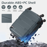 Coolife Luggage Set 3 Piece Hardside PC+ABS Suitcase with TSA Lock, Expandable Large Checked Luggage, Lightweight Rolling Carry On with Spinner Wheels(20/24/28 Inch, Teal)