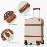 Coolife Luggage Set Suitcase Carry On Luggage PC Hardshell Luggage TSA Lock Spinner Wheels Telescopic Handle