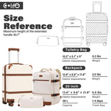 Coolife Luggage Set Suitcase Carry On Luggage PC Hardshell Luggage TSA Lock Spinner Wheels Telescopic Handle