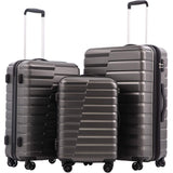 Coolife Luggage Sets, 3 Piece Hard Shell Suitcase Set with Spinner Wheels, Expandable Large Checked Luggage, Lightweight Rolling Carry On with TSA Lock Gray
