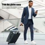 Coolife Luggage Suitcase Carry - on Spinner TSA Lock USB Port Expandable (only 28’’) Lightweight Hardside Luggage (Teal Blue, L(28in))