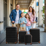 Coolife Luggage Suitcase Spinner Hardshell Lightweight TSA Lock (family set - sakura pink, 4 piece set(16in20in24in28in))