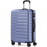 Coolife Medium Checked Luggage with Spinner Wheels Hardside Suitcase TSA Lock Telescopic Handle(Blue)