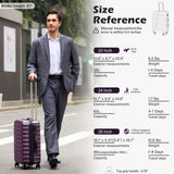 Coolife Medium Luggage Hardside Carry On with Spinner Wheels TSA Lock Telescopic Handle 24inch - Purple