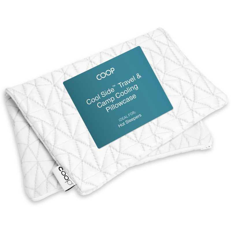 Coop Home Goods Cool Side Travel and Camping Pillowcase, Cooling Travel Pillow Case for Hot Sleepers, Two - Sided Pillow Covers, Cozy Side & Cool Side, Ultra Soft Lulltra Cool Technology