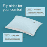 Coop Home Goods Cool Side Travel and Camping Pillowcase, Cooling Travel Pillow Case for Hot Sleepers, Two - Sided Pillow Covers, Cozy Side & Cool Side, Ultra Soft Lulltra Cool Technology