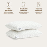 Coop Home Goods Original Toddler Adjustable Pillow, Soft, Breathable, 19" x 13" Washable Mini Bed Pillow for Kids with Premium Memory Foam and Zippered Cover, CertiPUR - US/GREENGUARD Gold