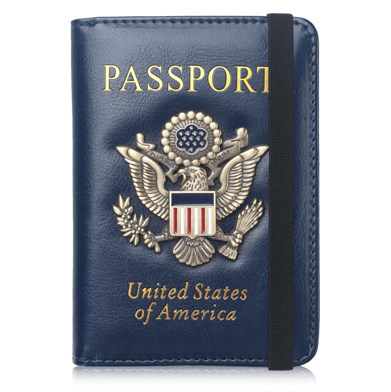 Coowayze Passport Holder Wallet for Travel Men Women RFID US Passport Cover Case, Waterproof Leather Passport Book Protector with Vaccine Card Slot Travel Document Organizer