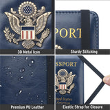 Coowayze Passport Holder Wallet for Travel Men Women RFID US Passport Cover Case, Waterproof Leather Passport Book Protector with Vaccine Card Slot Travel Document Organizer