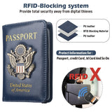 Coowayze Passport Holder Wallet for Travel Men Women RFID US Passport Cover Case, Waterproof Leather Passport Book Protector with Vaccine Card Slot Travel Document Organizer
