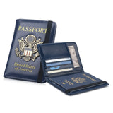 Coowayze Passport Holder Wallet for Travel Men Women RFID US Passport Cover Case, Waterproof Leather Passport Book Protector with Vaccine Card Slot Travel Document Organizer