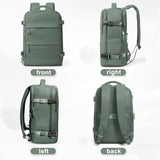 coowoz Large Travel Backpack For Women Men,Carry On Backpack Flight Approved,Hiking Backpack Waterproof Outdoor Rucksack Casual Daypack Fit 15.6 Inch Laptop Shoes Compartment,30L(Olive Green)
