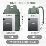 coowoz Large Travel Backpack For Women Men,Carry On Backpack Flight Approved,Hiking Backpack Waterproof Outdoor Rucksack Casual Daypack Fit 15.6 Inch Laptop Shoes Compartment,30L(Olive Green)