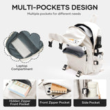 coowoz Lightweight School Bag Casual Daypack College Laptop Backpack for Men Women Water Resistant Travel Rucksack for Sports High School Middle Bookbag for girls（White）