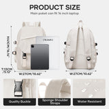 coowoz Lightweight School Bag Casual Daypack College Laptop Backpack for Men Women Water Resistant Travel Rucksack for Sports High School Middle Bookbag for girls（White）