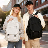 coowoz Lightweight School Bag Casual Daypack College Laptop Backpack for Men Women Water Resistant Travel Rucksack for Sports High School Middle Bookbag for girls（White）