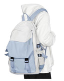 coowoz School Bag Lightweight Casual Daypack College Laptop Backpack for Men Women Water Resistant Travel Rucksack for Sports High School Middle Bookbag for girls(Blue white)