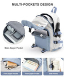 coowoz School Bag Lightweight Casual Daypack College Laptop Backpack for Men Women Water Resistant Travel Rucksack for Sports High School Middle Bookbag for girls(Blue white)