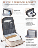 coowoz Travel Backpack Carry On for Women Man Gym Backpacks with Laptop Compartment Mochila de Viaje Teacher Personal Item Backpack Rucksack Airplane Accessories Must Haves Beige Brown