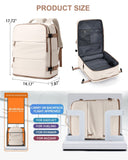 coowoz Travel Backpack Carry On for Women Man Gym Backpacks with Laptop Compartment Mochila de Viaje Teacher Personal Item Backpack Rucksack Airplane Accessories Must Haves Beige Brown