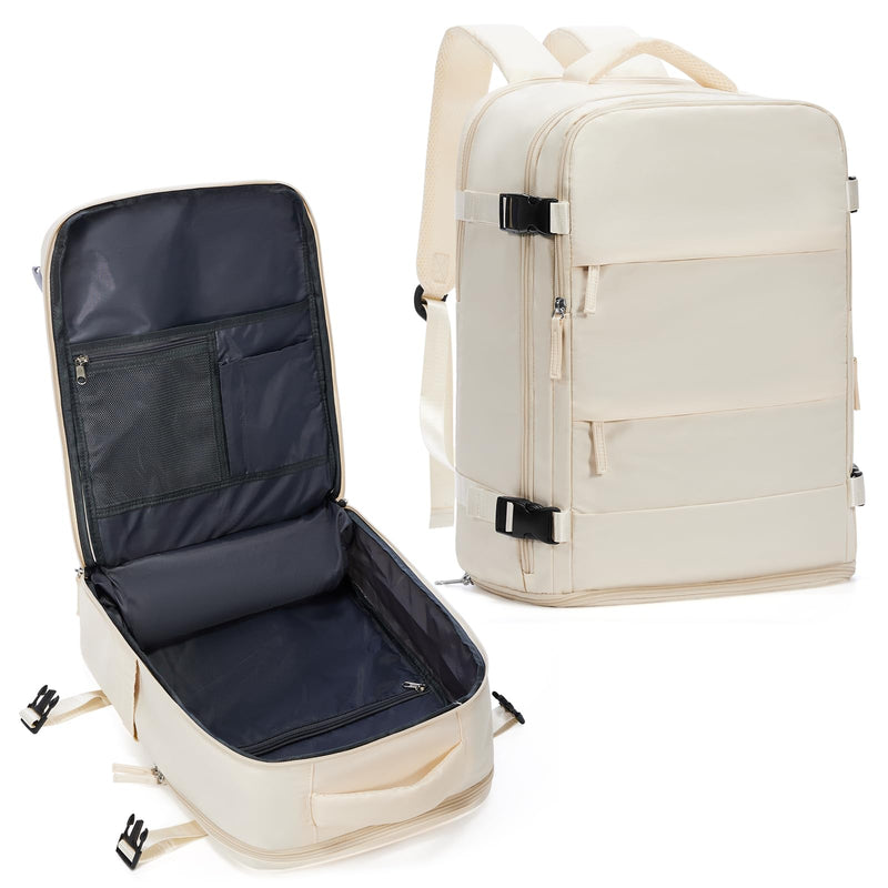 coowoz Travel Backpack For Women Men,Carry On Backpack,Hiking Backpacks Waterproof Outdoor Sports Rucksack Casual Daypack travel essentials（Off White）