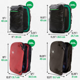 COR Surf Travel Backpack Carry On Backpack for Airplanes - Island Hopper 2.0 - Travel Backpack with Clamshell Design - Black with Green Zipper