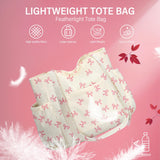 Corduroy Tote Bag for Women, Large Capacity Cute Tote Bags With 6 Pockets, Laptop Tote Bag Crossbody Shoulder Handbag Teacher Nurse Bags for Work Travel Gym(Pink Bows)