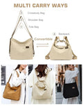 Corduroy Tote Bag Hobo Handbags for Women College Work Travel, Black