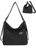 Corduroy Tote Bag Hobo Handbags for Women College Work Travel, Black