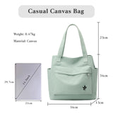 CORIOS Women Canvas Shoulder Bag - Casual Tote Purse with Multi - pockets, Top Handle & Clutch for Shopping, Work, Party, Travel, School & Daily Use - Green