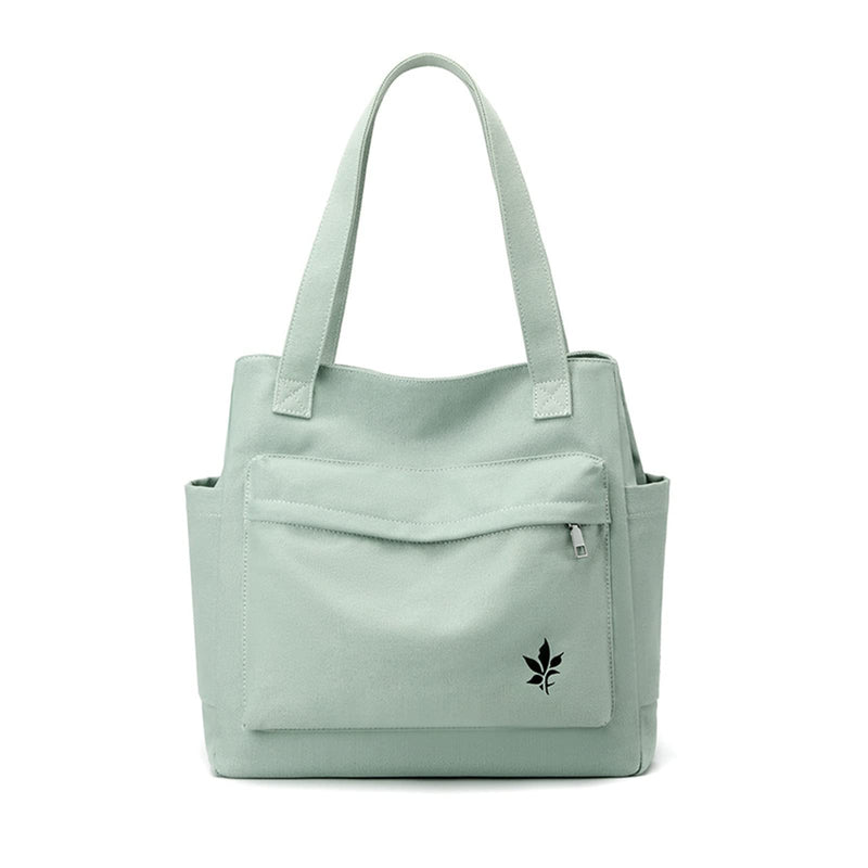 CORIOS Women Canvas Shoulder Bag - Casual Tote Purse with Multi - pockets, Top Handle & Clutch for Shopping, Work, Party, Travel, School & Daily Use - Green