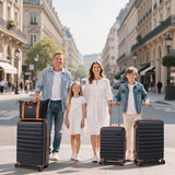 Cosbarn 5 Piece Luggage Sets with Spinner Wheels and TSA Lock, Unisex Hardside ABS Suitcase Set, Hardshell Lightweight Waterproof Travel Hard Case Luggage Set, Black