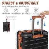 Cosbarn 5 Piece Luggage Sets with Spinner Wheels and TSA Lock, Unisex Hardside ABS Suitcase Set, Hardshell Lightweight Waterproof Travel Hard Case Luggage Set, Black