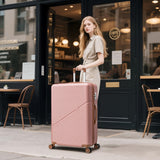 Cosbarn 5 Piece Luggage Sets with Spinner Wheels, Hardshell ABS Suitcase Set with Tsa Lock, Lightweight Hardside Waterproof Travel Suitcases for Men Women, RoseGold (20"/24"/28")