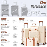 Cosbarn 5 Piece Luggage Sets with Spinner Wheels, Hardshell ABS Suitcase Set with Tsa Lock, Lightweight Hardside Waterproof Travel Suitcases for Men Women, White (20"/24"/28")