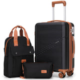 Cosbarn Carry On Luggage 22x14x9 Airline Approved, 21 Inch Carry on Suitcases with Wheels, ABS Lightweight Carry - on Luggage, Travel Suitcase Set with Wheels and TSA Lock