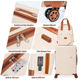 Cosbarn Carry On Luggage 22x14x9 Airline Approved, 21 Inch Carry on Suitcases with Wheels, ABS Lightweight Carry - on Luggage, Travel Suitcase Set with Wheels and TSA Lock