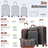 Cosbarn Luggage Sets 5 Piece Suitcases with Wheels, Suitcase Set ABS Hard Case Luggage with TSA Lock Spinner Wheels Durable Travel Luggage