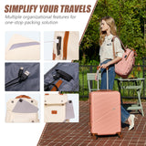 Cosbarn Luggage Sets 5 Piece Suitcases with Wheels, Suitcase Set ABS Hard Case Luggage with TSA Lock Spinner Wheels Durable Travel Luggage (5 - Piece Set(20"/24"/28"))