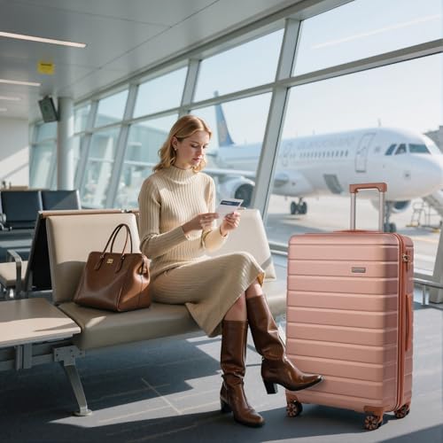 Cosbarn Luggage Sets 5 Piece Suitcases with Wheels, Suitcase Sets ABS Hard Case Luggage with TSA Lock Durable Carry-on Luggage with Spinner Wheels Travel Suitcase for Men Women