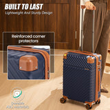 Cosbarn Luggage Sets 5 Piece with TSA Lock Spinner Wheels, Unisex Hard Case ABS Suitcase Set, Hardshell Lightweight Waterproof Travel Hardside Suitcases with Wheels for Women Men, Burgundy