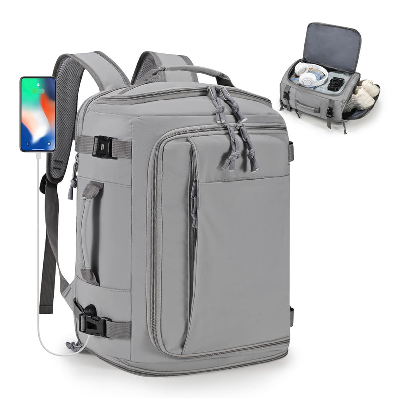 COSCOOA 40x30x20cm Travel Bag, Expandable Carry on Travel Backpack 30 - 35L, 40x30x25cm Personal Item Bag,15.6inch Laptop Backpack with Shoe Compartment and Wet Pockets,Mochila de Viaje