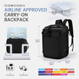 COSCOOA 40x30x20cm Travel Bag, Expandable Carry on Travel Backpack 30 - 35L, 40x30x25cm Personal Item Bag,15.6inch Laptop Backpack with Shoe Compartment and Wet Pockets,Mochila de Viaje
