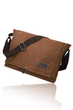 Cota's home Canvas Messenger Bag for Men Fits 14 Inch Laptop & A4 Documents Large Capacity Crossbody Shoulder Bag (Mocha Brown)