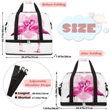 Couple Flamingo Foldable Travel Duffel Bag Tote Carry On Luggage Sports Gym Bag With Shoe Compartment For Woman Man Overnight Weekend Yoga Workout Training Handbag